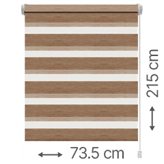 Mini zebra roló - sávroló oldalfeszítéssel (Z728 mokka) ajtóra, ablakra: 73.5x215 cm