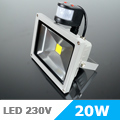 Mozgásérzékelős LED reflektor (20W/120°) Hideg fehér