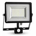 Mozgásérzékelős LED reflektor (50W/100°) 3000K Fekete Utolsók