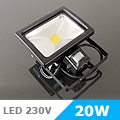 Mozgásérzékelős LED reflektor (20W/COB/120°) Hideg