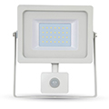 Mozgásérzékelős LED reflektor (30W/100°) 6000K Fehér