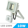 Mozgásérzékelős LED reflektor (10W/100°) 6000K Fehér
