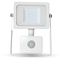 Mozgásérzékelős LED reflektor (10W/100°) 3000K Fehér