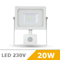 Mozgásérzékelős LED reflektor (20W/100°) 3000K Fehér