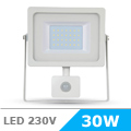 Mozgásérzékelős LED reflektor (30W/100°) 6000K Fehér