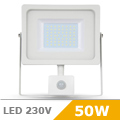 Mozgásérzékelős LED reflektor (50W/100°) 3000K Fehér