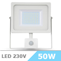 Mozgásérzékelős LED reflektor (50W/100°) 4500K Fehér