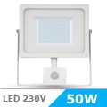 Mozgásérzékelős LED reflektor (50W/100°) 6000K Fehér
