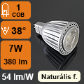 LED lámpa MR16 (COB LED/7W/38°) term. fehér Kifutó!