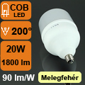 LED lámpa E27 (20W/200°) XL - meleg fehér