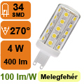 LED lámpa G9 (4W/270°) meleg fehér KL