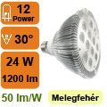 x.LED lámpa E27 (PowerLED/24W/30°) meleg fehér