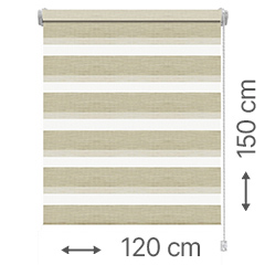 Mini zebra roló - sávroló oldalfeszítéssel (Z750 natúr) ablakra: 120x150 cm