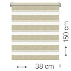 Mini zebra roló - sávroló oldalfeszítéssel (Z750 natúr) ablakra: 38x150 cm