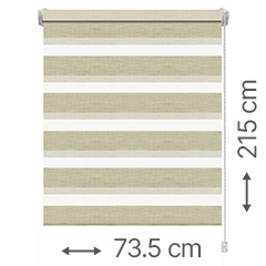 Mini zebra roló - sávroló oldalfeszítéssel (Z750 natúr) ajtóra, ablakra: 73.5x215 cm