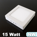 Falon kívüli négyzet LED panel (170 mm) 15W - természetes
