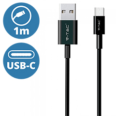Pearl USB - USB-C adatkábel, töltőkábel (1 méter) fekete - USB 2.0