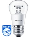 LED lámpa E27 (5.5Watt/200°) Kisgömb, átlátszó - meleg f. Philip