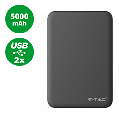 PowerBank külső akkumulátor SuperSmall (2xUSB) fekete - 5000 mAh