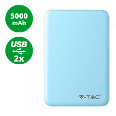 PowerBank külső akkumulátor SuperSmall (2xUSB) kék - 5000 mAh