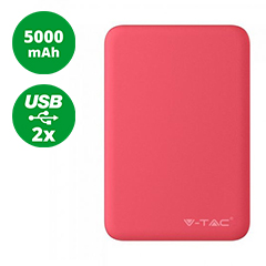 PowerBank külső akkumulátor SuperSmall (2xUSB) piros - 5000 mAh