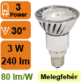 x. LED lámpa E14 (PowerLED/3W/30°) meleg fehér -KL