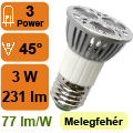 x.LED lámpa E27 (PowerLED/3W/45°) meleg fehér