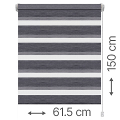 Mini zebra roló - sávroló oldalfeszítéssel (Z744 szürke, csíkos) ablakra: 61.5x150 cm