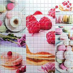 Regul PVC falpanel - Konyhai mozaik (95x48cm) - Macaron (56359) (utolsó)
