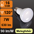 LED lámpa E27 (COB5730x16/7W/120°) R63 meleg fehér