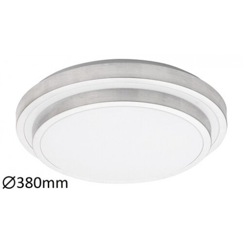 Aspen LED mennyezeti lámpa, korong alakú, alu színű (24W) meleg fehér