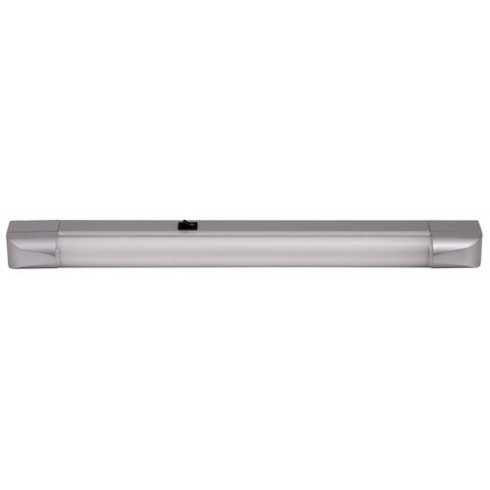 Band light pultmegvilágító lámpa, kapcsolóval, ezüst (G13) 15W-os fénycsővel, meleg fehér - 50 cm