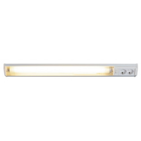 Bath pultmegvilágító lámpa, kapcsolóval, 2 beépített aljzattal (G13 - 18W) meleg fehér - 75.5 cm