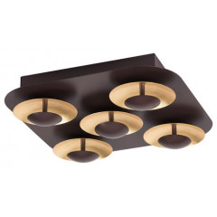 Brigitte mennyezeti LED lámpa (5x5W) meleg fehér, barna+arany