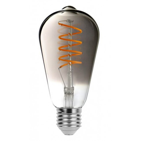 LED filament izzó - E27 5 Watt meleg fehér ST64 Edison smoke