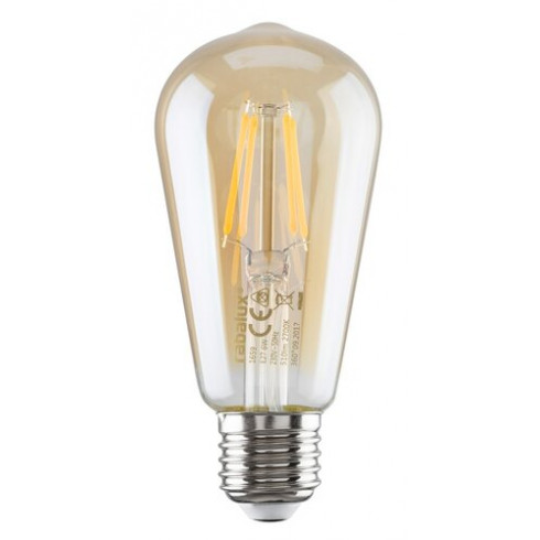 LED filament izzó - E27 6 Watt meleg fehér ST58 Edison