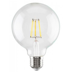 LED filament izzó - E27 7 Watt meleg fehér G95 Globe