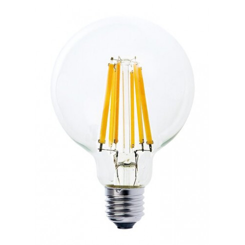 LED filament izzó - E27 12 Watt meleg fehér G95 Globe