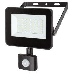 Flood kültéri LED reflektor (30W) IP44, természetes fehér - mozgásérzékelővel