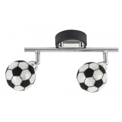 Frankie gyereklámpa, króm, állítható bura (2xG9 - LED izzók - 2x4W) természetes fehér - futball minta