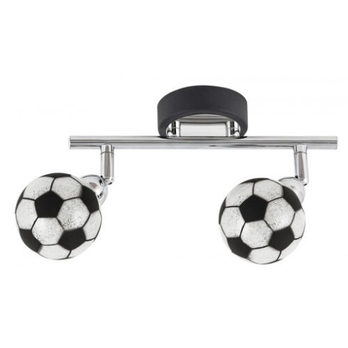 Frankie gyereklámpa, króm, állítható bura (2xG9 - LED izzók - 2x4W) természetes fehér - futball minta