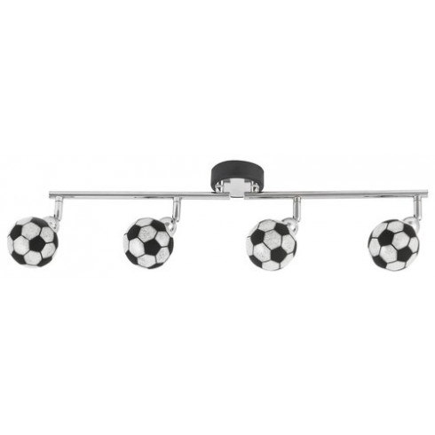 Frankie gyereklámpa, króm, állítható bura (4xG9 - LED izzók - 4x4W) természetes fehér - futball minta