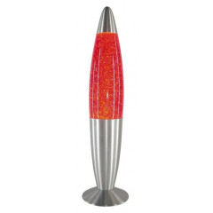 Glitter Mini dekor lámpa, lávalámpa (E14) piros