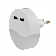 Lily dekor LED lámpa, éjszakai fény (0.4W) meleg fehér - 2 USB bemenettel, fényérzékelővel