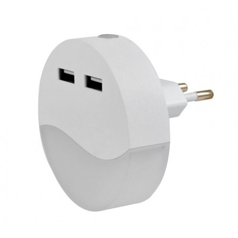 Lily dekor LED lámpa, éjszakai fény (0.4W) meleg fehér - 2 USB bemenettel, fényérzékelővel