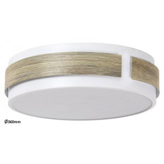 Salma mennyezeti LED lámpa (18W) - dimmelhető - meleg fehér, fehér+tölgy - 36 cm