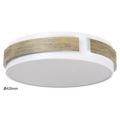 Salma mennyezeti LED lámpa (24W) - dimmelhető - meleg fehér, fehér+tölgy - 42 cm