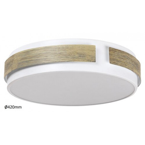 Salma mennyezeti LED lámpa (24W) - dimmelhető - meleg fehér, fehér+tölgy - 42 cm