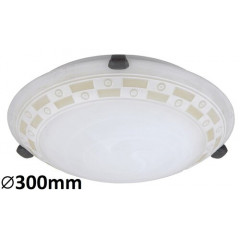 Tom mediterrán megjelenésű mennyezeti lámpa (E27) mintás alabástromüveg burával - 30 cm