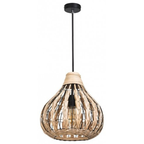 Zahara függeszték, fém+rattan (E27) natúr